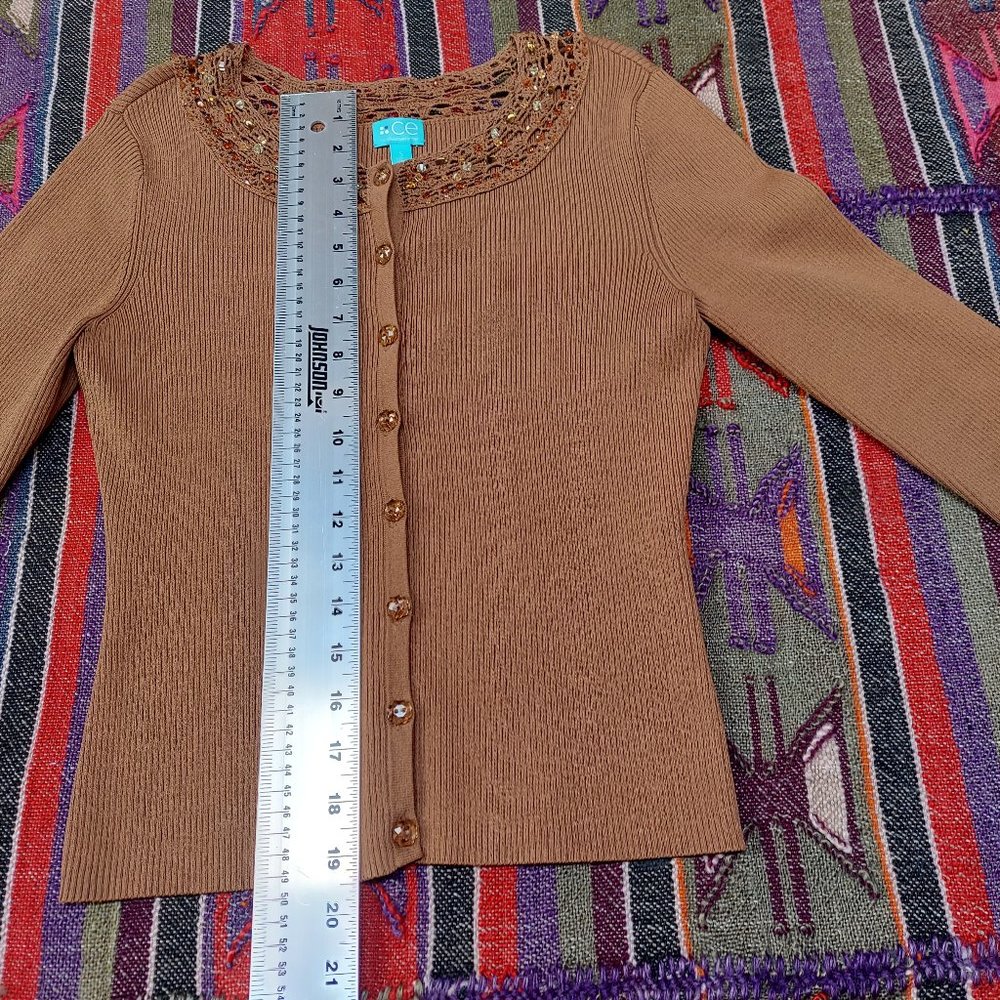 CE by Classiques Entier Silk Blend Cardigan Small - Picture 8 of 9
